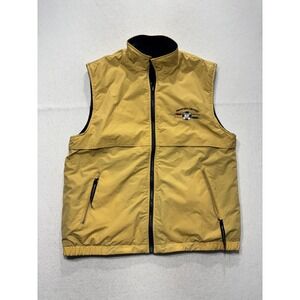Princess Cruises‎ Vest Mens Large Yellow Nylon Full Zip Fleece Lined Windbreaker